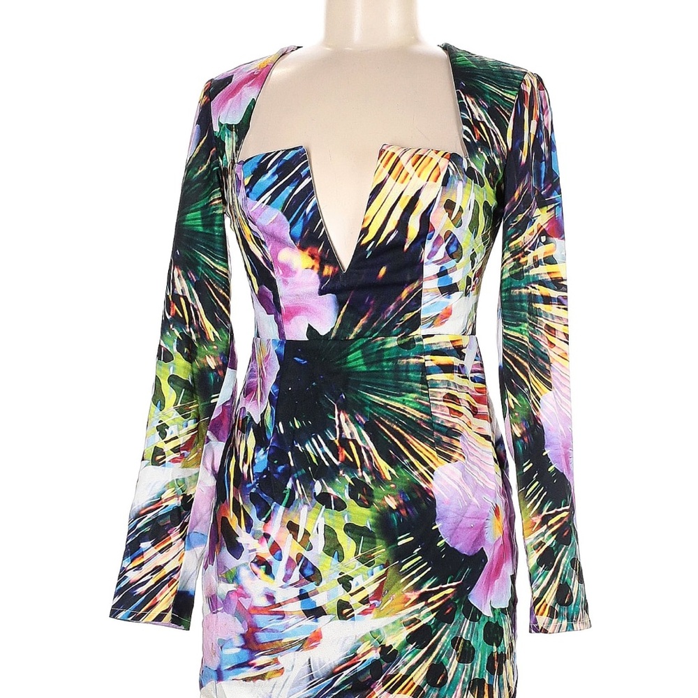Vibrant Floral Long Sleeve Dress